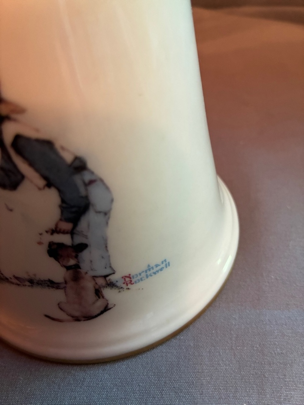 Gorham “Beguiling Buttercup” Porcelain Bell in Cream and Gold, 9” tall - Picture 6 of 7